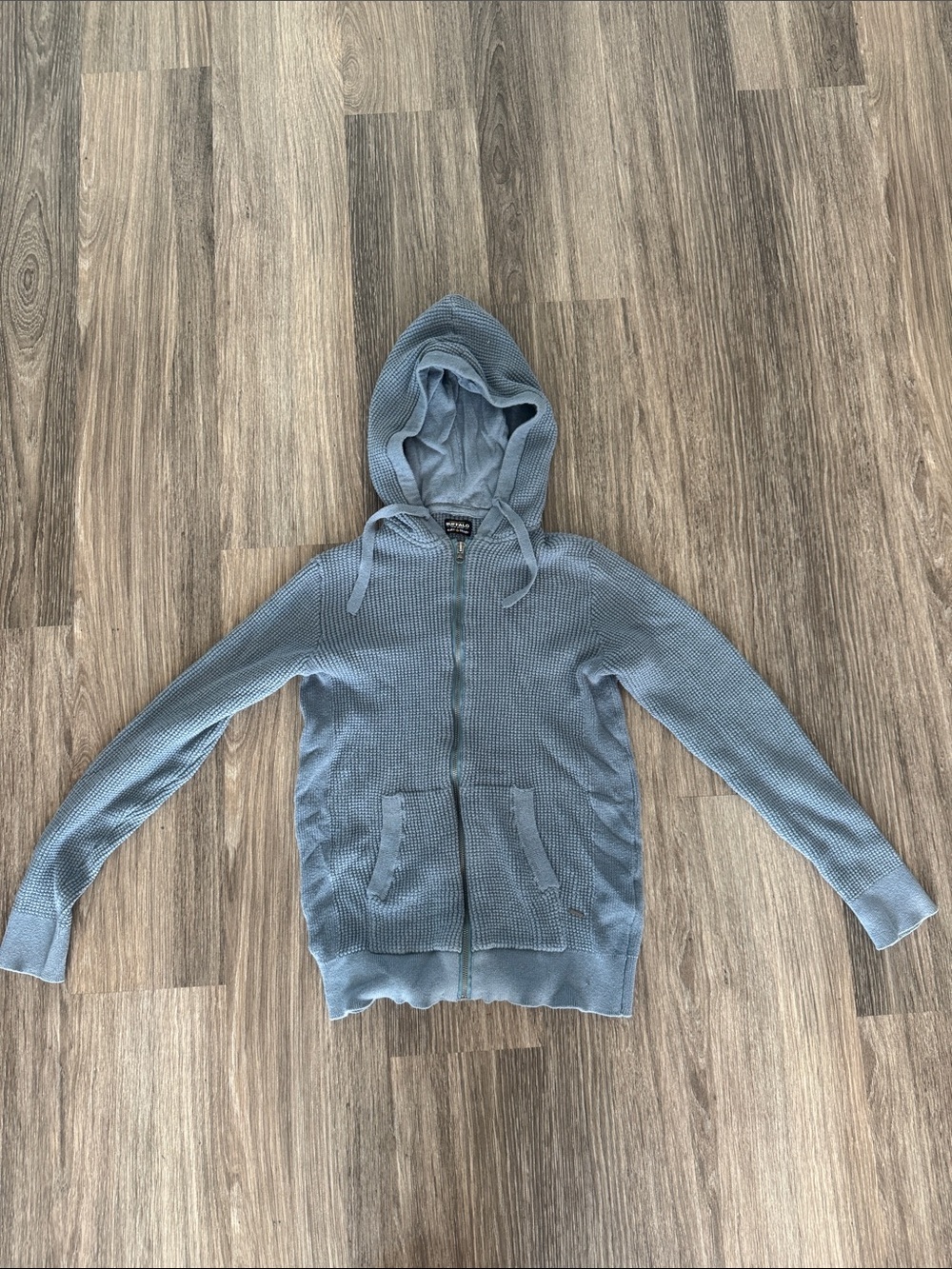 Buffalo David Bitton Men's Slate Blue Zip Hooded Sweater